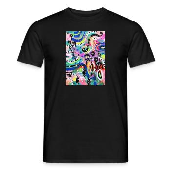 Abstract Chaos #6 original painting Design - Männer T-Shirt - Schwarz - Vorne - AI Model Male 178 light (178cm)