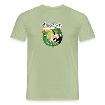 Erkunden Sie Jamaika - Männer T-Shirt - Sage - Vorne - AI Model Male 178 light (178cm)