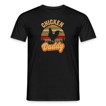 Poulet Daddy Poulet Rétro Vintage Style - T-shirt homme - noir - Devant - AI Model Male 178 light (178cm)