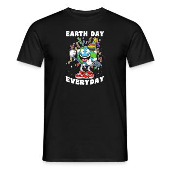 Earth Day Everyday Party - Men's T-Shirt - black - Front - AI Model Male 178 light (178cm)
