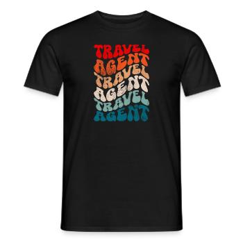 Retro Travel agent - Men's T-Shirt - black - Front - AI Model Male 178 light (178cm)