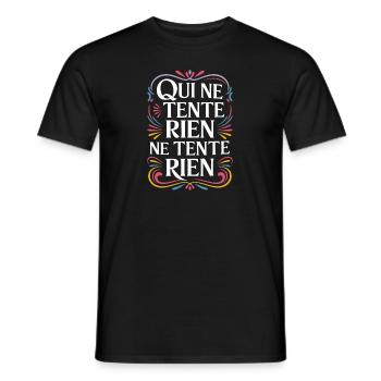 Qui ne tente rien ne tente rien - T-shirt homme - noir - Devant - AI Model Male 178 light (178cm)