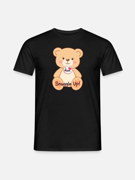 Adorable Teddy Bear Gift Idea: I Love Mom Heart - Men's T-Shirt - black