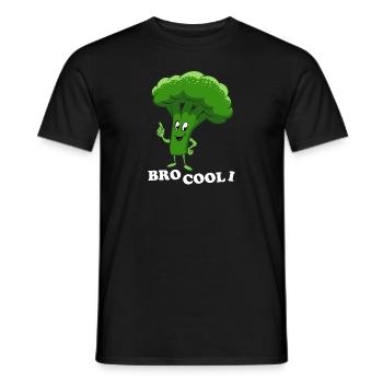 Bro Cool I - Broccoli, Vegetables, Vegetarian, Vegan - Men's T-Shirt - black - Front - AI Model Male 178 light (178cm)