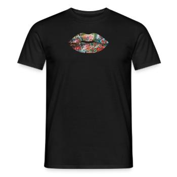 Graffiti lips - Men's T-Shirt - black - Front - AI Model Male 178 light (178cm)