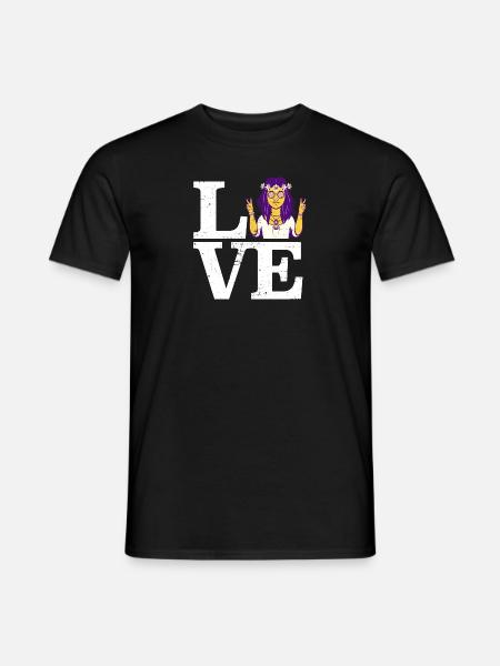 Love Peace Hippie Hippy Festival Liebe - Männer T-Shirt - Schwarz