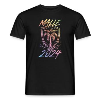 Malle 2024 Palmiers Colorés - T-shirt homme - noir - Devant - AI Model Male 178 light (178cm)