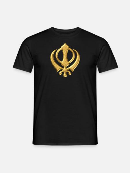 Khanda Sikh symbol swords religion Sikhism - Men's T-Shirt - black
