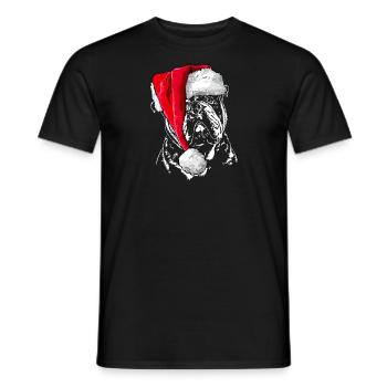 Santa OLD ENGLISH BULLDOG Weihnachten OEB Wilsigns - Männer T-Shirt - Schwarz - Vorne - AI Model Male 178 light (178cm)