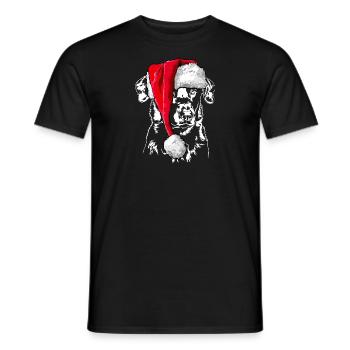 Santa BEAUCERON Chiens de Noël Wilsigns - T-shirt homme - noir - Devant - AI Model Male 178 light (178cm)