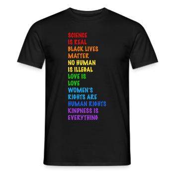 Droits de l'Homme! Personne n'est illégal - T-shirt homme - noir - Devant - AI Model Male 178 light (178cm)