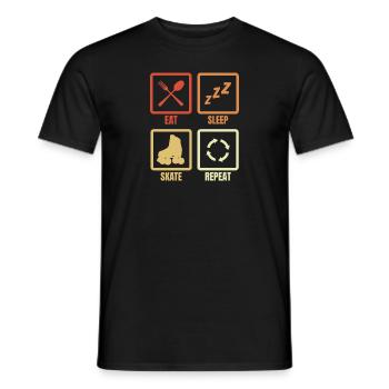 Manger, dormir, patin à roulettes - T-shirt homme - noir - Devant - AI Model Male 178 light (178cm)