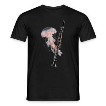 Qualle Klarinette - Männer T-Shirt - Schwarz - Vorne - AI Model Male 178 light (178cm)