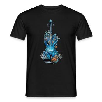Fish Violin - Men's T-Shirt - black - Front - AI Model Male 178 light (178cm)