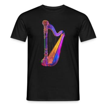 Harfe - Männer T-Shirt - Schwarz - Vorne - AI Model Male 178 light (178cm)