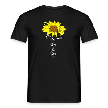 Sonnenblume Kreuz Jesus Design für christliche - Männer T-Shirt - Schwarz - Vorne - AI Model Male 178 light (178cm)
