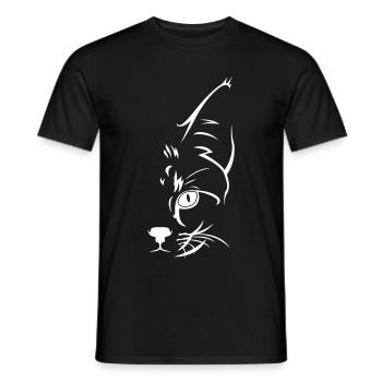 Chat Chat Cadeau Amis chats Visage de chat - T-shirt homme - noir - Devant - AI Model Male 178 light (178cm)