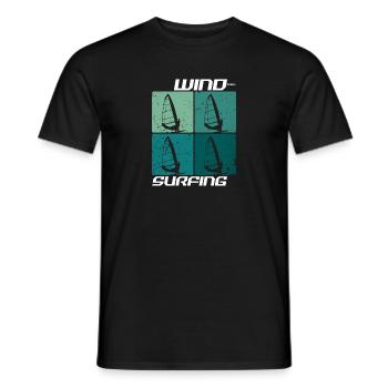Windsurfing Windsurfer Wellenweiten Wind Wasser - Männer T-Shirt - Schwarz - Vorne - AI Model Male 178 light (178cm)