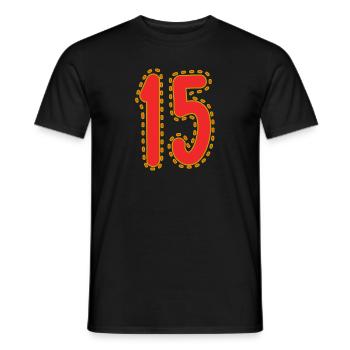15. 15 ANS. 15e ANNIVERSAIRE. ANNIVERSAIRE 15 ANS. - T-shirt homme - noir - Devant - AI Model Male 178 light (178cm)