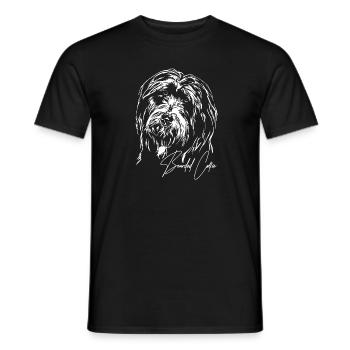 BEARDED COLLIE Hund Hunde Portrait Wilsigns - Männer T-Shirt - Schwarz - Vorne - AI Model Male 178 light (178cm)