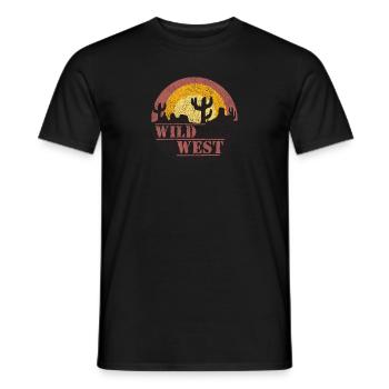 Wild West T-Shirt Design Cadeau - T-shirt homme - noir - Devant - AI Model Male 178 light (178cm)