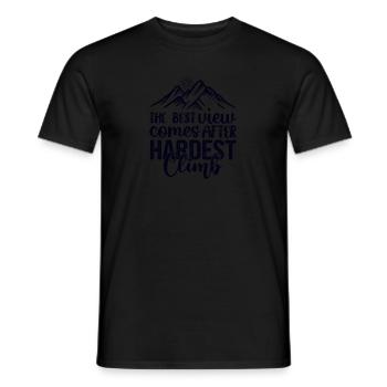 Profitez de la vue sur les montagnes tout en faisant de la randonnée - T-shirt homme - noir - Devant - AI Model Male 178 light (178cm)