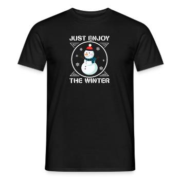 J’aime l’hiver, la neige, le froid et le bonhomme de neige - T-shirt homme - noir - Devant - AI Model Male 178 light (178cm)