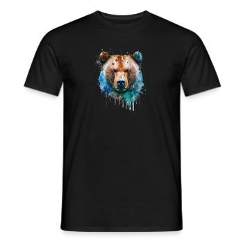 Bär - Aquarell - Männer T-Shirt - Schwarz - Vorne - AI Model Male 178 light (178cm)