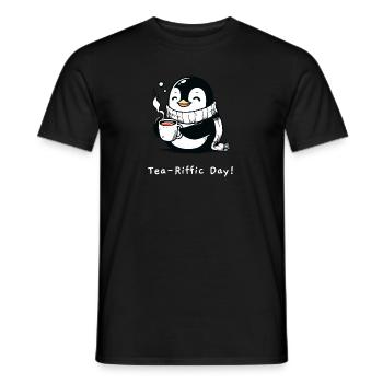Pinguin mit Tee Spruch - Männer T-Shirt - Schwarz - Vorne - AI Model Male 178 light (178cm)