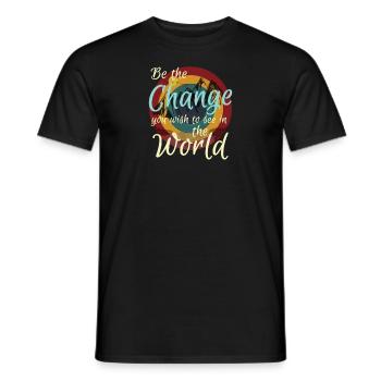 Be The Change You Wish To See In The World - Retro - Men's T-Shirt - black - Front - AI Model Male 178 light (178cm)