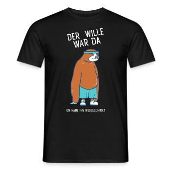 Faultier - Der Wille War Da - Männer T-Shirt - Schwarz - Vorne - AI Model Male 178 light (178cm)