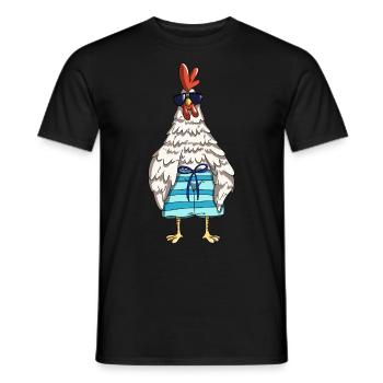 Lustiger Hahn Hühner und Huhn Design Chef im Stall - Männer T-Shirt - Schwarz - Vorne - AI Model Male 178 light (178cm)