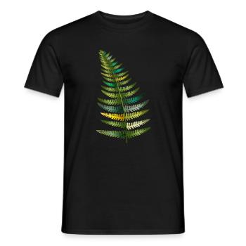 delicate shimmering fern in different shades of green - Men's T-Shirt - black - Front - AI Model Male 178 light (178cm)