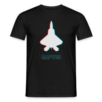 F22 Raptor Fighter Jet Glitch Streetwear - T-shirt homme - noir - Devant - AI Model Male 178 light (178cm)