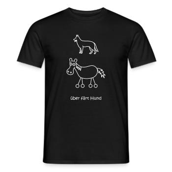 über färt hund, lustiges Pferd mit Rädern und Hund - Männer T-Shirt - Schwarz - Vorne - AI Model Male 178 light (178cm)
