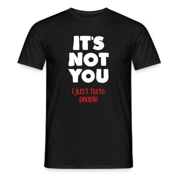 I hate people (dark) - Men's T-Shirt - black - Front - AI Model Male 178 light (178cm)