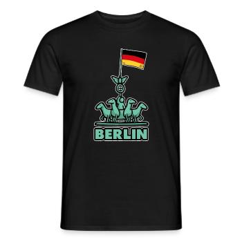 Berlin - Männer T-Shirt - Schwarz - Vorne - AI Model Male 178 light (178cm)