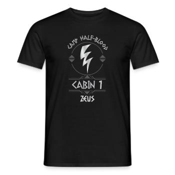 Cabin #1 in Camp Half Blood, Child of Zeus - Men's T-Shirt - black - Front - AI Model Male 178 light (178cm)