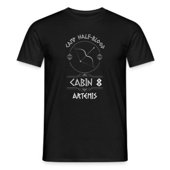 Cabin #8 in Camp Half Blood, Child of Artemis - Men's T-Shirt - black - Front - AI Model Male 178 light (178cm)