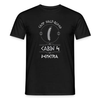 Cabin #4 in Camp Half Blood, Child of Demetra - Men's T-Shirt - black - Front - AI Model Male 178 light (178cm)