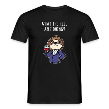 Chilling Animal Relax Sloth Statement Mammal - Men's T-Shirt - black - Front - AI Model Male 178 light (178cm)