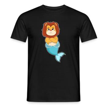 Lion Mermaid - Men's T-Shirt - black - Front - AI Model Male 178 light (178cm)