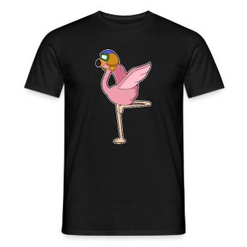 Casquette de pilote de pilote Flamingo - T-shirt homme - noir - Devant - AI Model Male 178 light (178cm)