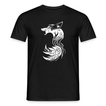 Weißer Tribal Fantasy Fuchs - Männer T-Shirt - Schwarz - Vorne - AI Model Male 178 light (178cm)