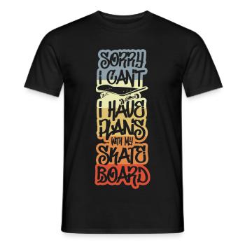 Sorry I Have Plans With My Skateboard - Men's T-Shirt - black - Front - AI Model Male 178 light (178cm)