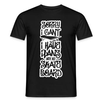 J’ai des projets avec mon skateboard - T-shirt homme - noir - Devant - AI Model Male 178 light (178cm)