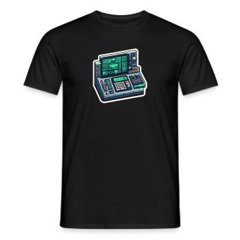 Retro Computer Console Neon - Männer T-Shirt - Schwarz - Vorne - AI Model Male 178 light (178cm)