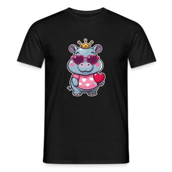 Nilpferd - Männer T-Shirt - Schwarz - Vorne - AI Model Male 178 light (178cm)