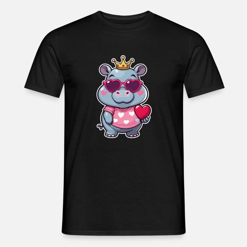 Nilpferd - Männer T-Shirt - Schwarz