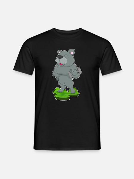 Dog Bodybuilder Dumbbell Bodybuilding - Men's T-Shirt - black